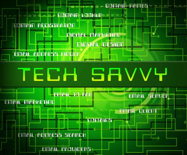 Tech Savvy Digital Computer Expert Illustrazione Significa Competenza Tecnica Professionale — Foto Stock