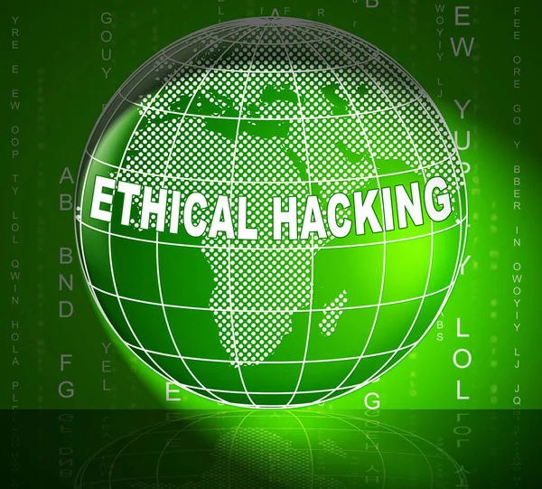 Этическое Хакерство Отслеживание Нарушения Данных Иллюстрация Показывает Корпоративный Трекинг Остановить — стоковое фото
