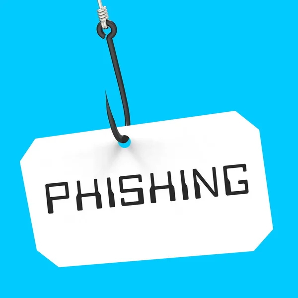 Phishing Garfio Identidad Crimen Alerta Representación Muestra Correo Electrónico Phish —  Fotos de Stock