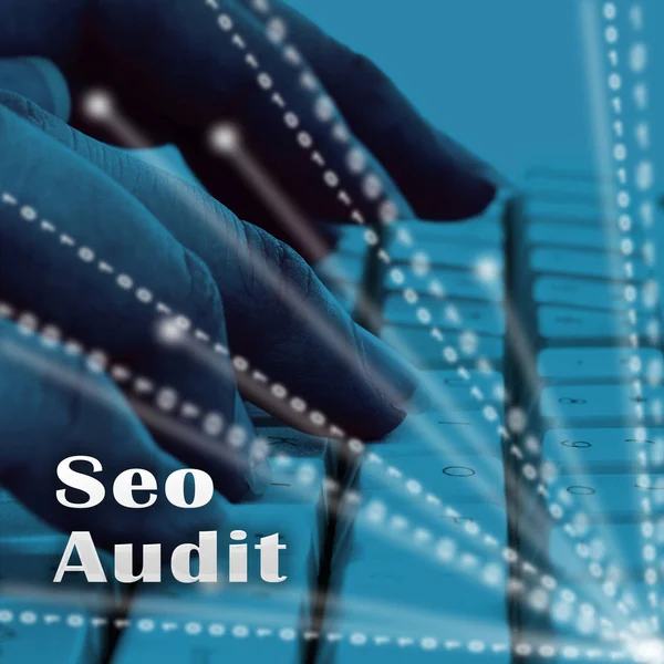 Seo Audit Site Web Classement Évaluation Illustration Affiche Examen Optimisation — Photo