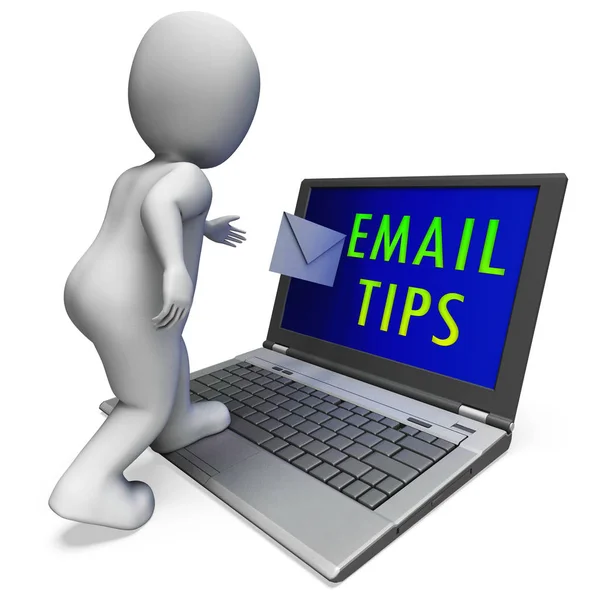 Mail Tips Online Postal Oplossing Rendering Toont Suggesties Trucs Voor — Stockfoto