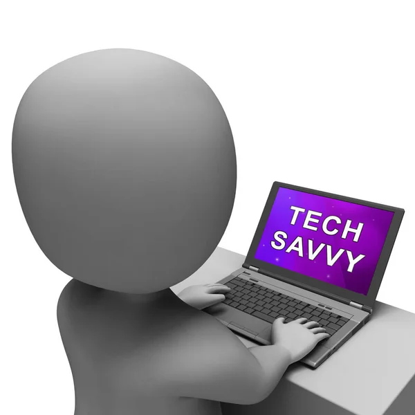 Tech Savvy Digital Computer Expert Rendering Means Hitech Smart Professional — Stock Photo, Image