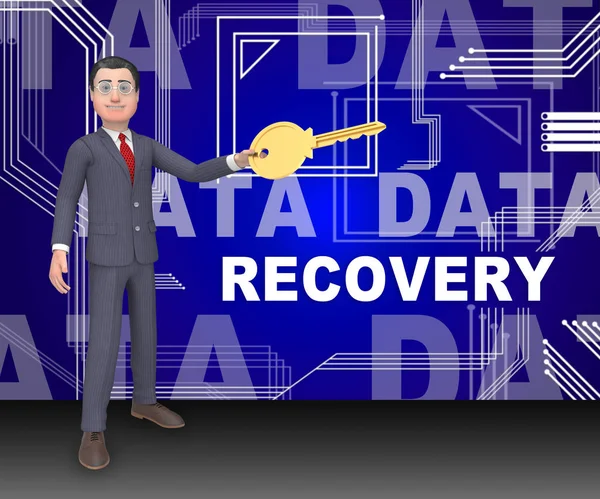 Data Recovery Software Bigdata Rendering Shows Ombouw Van Netwerk Servertoegang — Stockfoto
