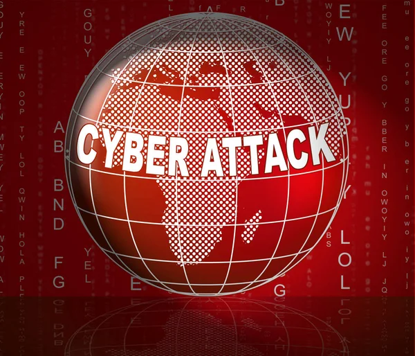 Cyberattack kötü amaçlı Cyber kesmek saldırı 3d gösterilmiştir Internet Spyware Hacker uyarısı sanal virüs karşı