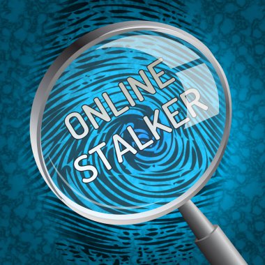 Online Stalker kötü yüzü olmayan zorba 3d render gösterir Cyberattack veya şüpheli bir casusluk yabancı tarafından Cyberbullying