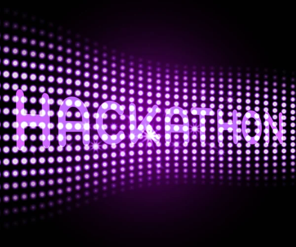 Tecnologia Hackathon Minaccia Codifica Online Illustrazione Mostra Cybercrime Coder Riunione — Foto Stock