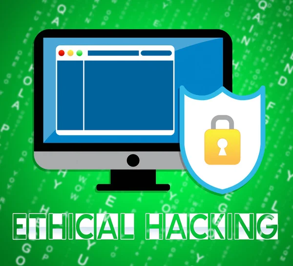 Ethical Hacking Data Breach Tracking Ilustração Mostra Rastreamento Corporativo Para — Fotografia de Stock