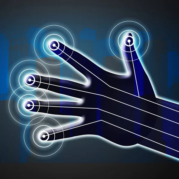 Cyber Fizyczne Systemy Bot Interakcji Ilustracji Pokazano Przyszłego Rozwoju Cyfrowych — Zdjęcie stockowe
