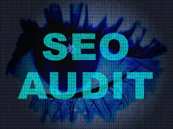 Seo Audit Website Ranking Assessment Illustration Shows Search Engine Optimization — Stock Photo, Image