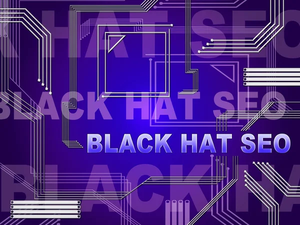 Black Hat Seo Stronie Internetowej Optymalizacji Ilustracji Pokazano Search Engine — Zdjęcie stockowe