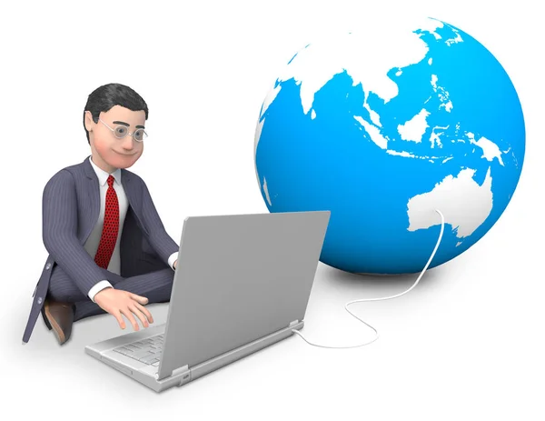 Virtual Workforce Offshore Employee Hiring Rendering Means Recruiting Talent Staff — Stock Photo, Image