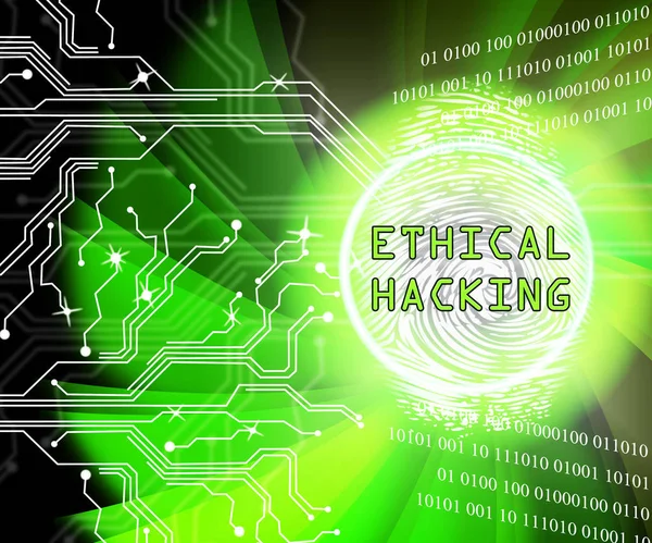 Etisk Hacking Bruddet Tracking Illustration Viser Corporate Tracking Stoppe Teknologi - Stock-foto
