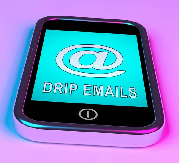 Mail Drip Marketing Newsletter Reichweite Rendering Zeigt Emarketing Mit Direkter — Stockfoto