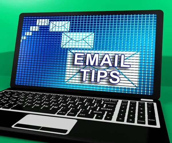 Mail Tipps Online Postlösung Rendering Zeigt Vorschläge Und Tricks Für — Stockfoto