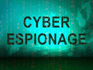 Siber casusluk suç Cyber Attack 3d çizim ticari veri veya iş sırları Online hırsızlık gösterir