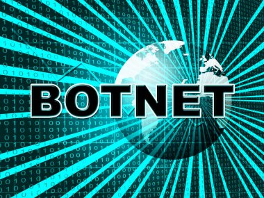 Botnet yasadışı aldatmaca ağ dolandırıcılık 3d çizim gösterir bilgisayar Risk siber suçlar kesmek ve casus yazılım Gizlilik