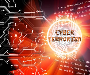 Siber terörizm Online terörist suç 3d çizim casusluk ve şantaj kullanarak sanal bir savaşta suç aşırı gösterir