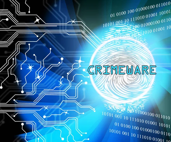 Crimeware Digital Cyber Hack Exploit Illustration Shows Computer Crime Digital — Stock Photo, Image