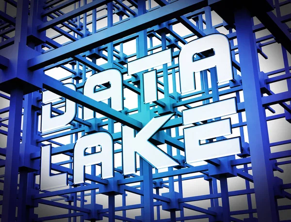 Data Lake Digital Datacenter Cloud 3d Rendering Shows Mainframe Supercomputer Storage Of Bigdata Complex Information