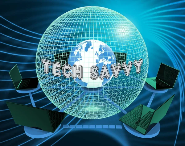 Tech Savvy Komputer Cyfrowy Expert Renderowania Oznacza Hitech Smart Fachowe — Zdjęcie stockowe