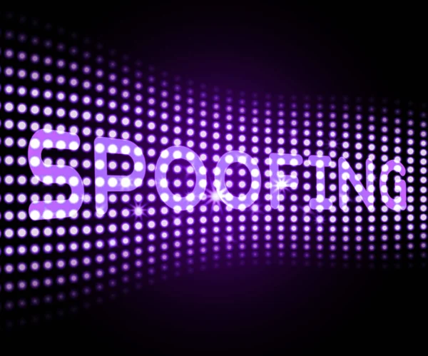 Spoofing Attack Cyber Crime Hoax Ilustración Significa Sitio Web Spoof —  Fotos de Stock