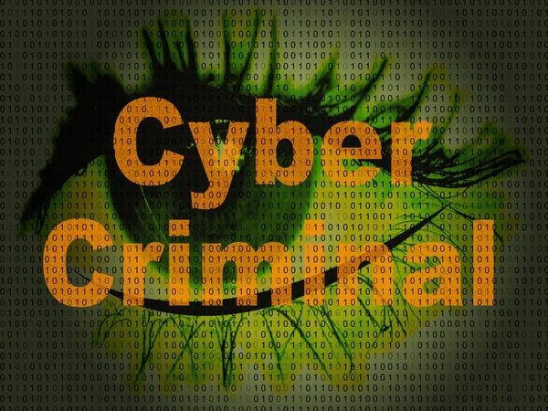 Cybercriminal Internet Hack Breach Illustration Shows Online Fraud Using Malicious — Stock Photo, Image