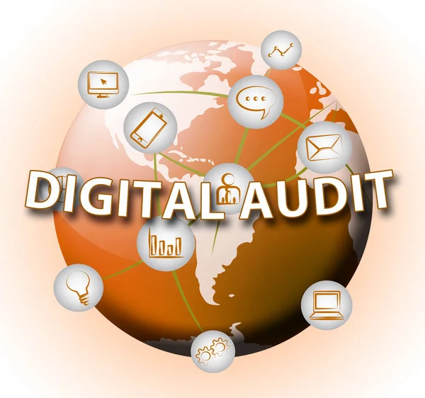 Auditoría Digital Cyber Network Examen Ilustración Muestra Análisis Por Auditor — Foto de Stock
