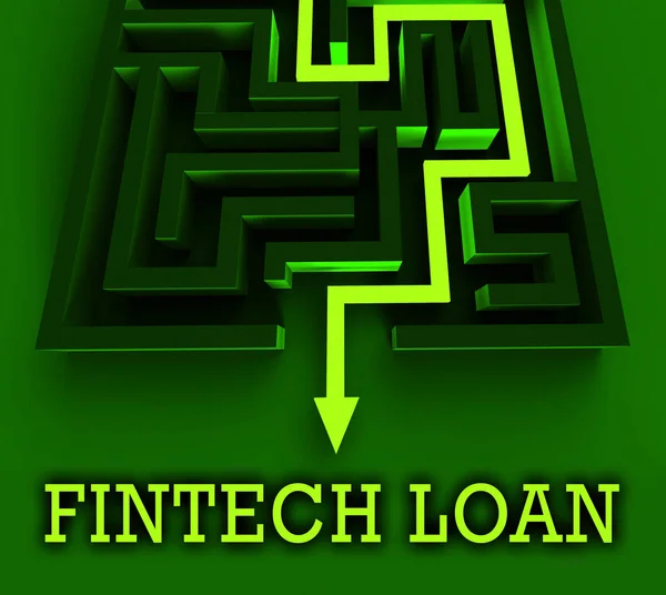 Fintech P2P Lånefinansiering Kredit Rendering Visar Online Pengar Mikrokrediter Eller — Stockfoto