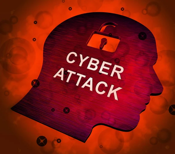 Hacker Cyberattack Malicious Infected Spyware Rendering Shows Computer Breach Infected — Stock Photo, Image