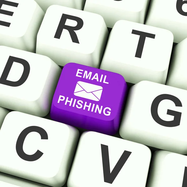 Phishing Mail Internet Threat Protection Rendering Shows Caution Email Phish — Stock Photo, Image