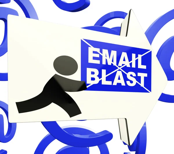 Mail Blast Newsletter Promotion Liefert Rendering Zeigt Marketing Liste Zielkorrespondenz — Stockfoto