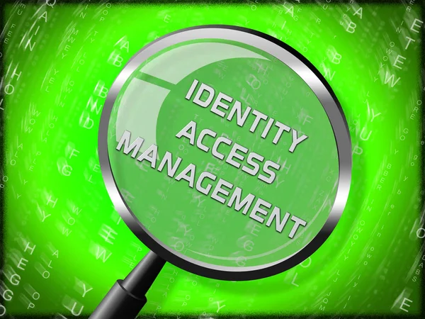 身份访问管理指纹输入3D渲染显示登录访问Iam保护与安全系统验证 — 图库照片