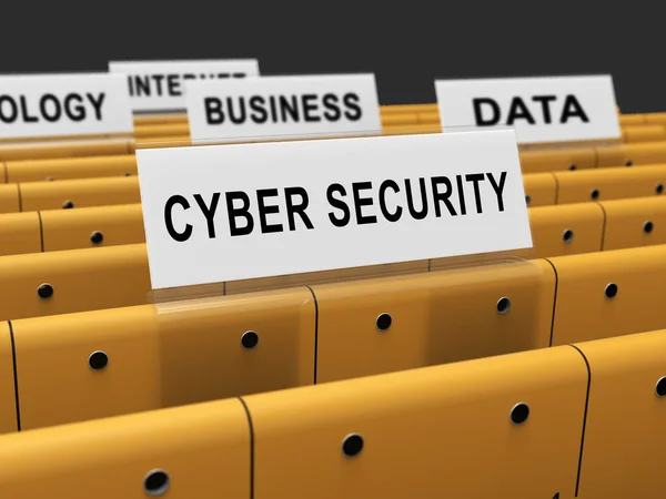Cyberveiligheid Business Cyber Security Manager Rendering Toont Beheer Van Computernetwerken — Stockfoto