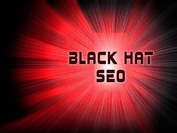 Black Hat Seo Webové Stránky Optimalizace Ilustrace Ukazuje Search Engine — Stock fotografie