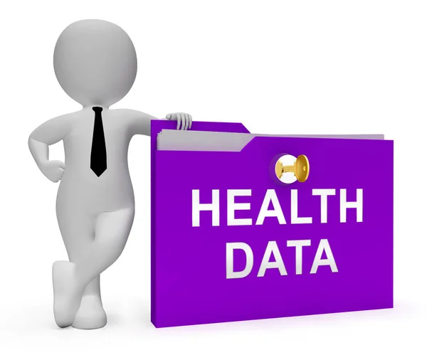 Big Data Health Medical Database Rendering Mostra Supercomputador Biomédico Bigdata — Fotografia de Stock