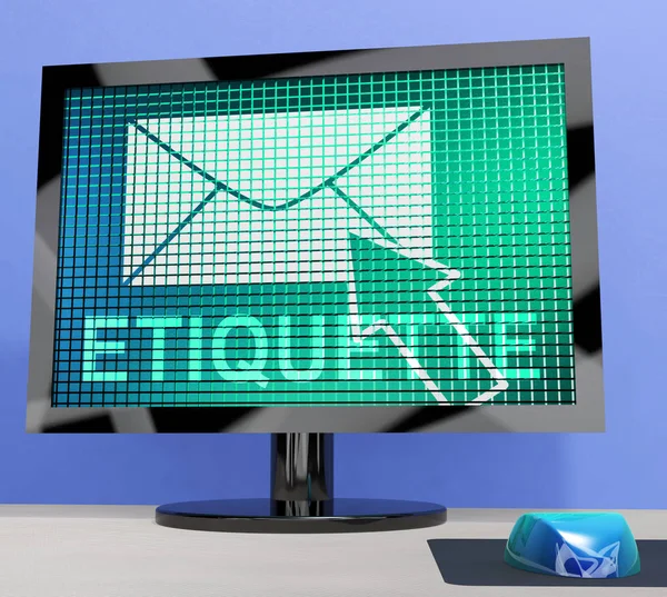 Email Etiquette Regole Del Messaggio Elettronico Rendering Mostra Corrispondenza Cortese — Foto Stock