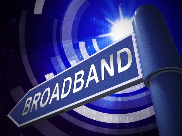 Good Broadband High Speed Streaming Illustration Shows Efficient Fast Online — Stock Photo, Image