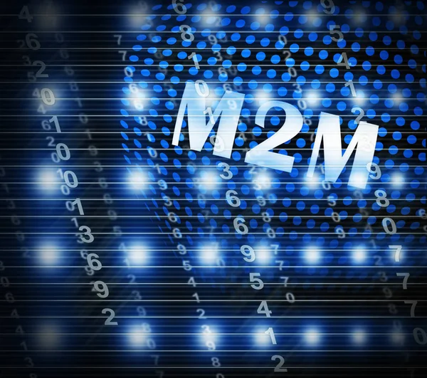 M2M Machine Connectivity Cooperation Illustration Shows Interconnected Communication Networking Linked — стоковое фото