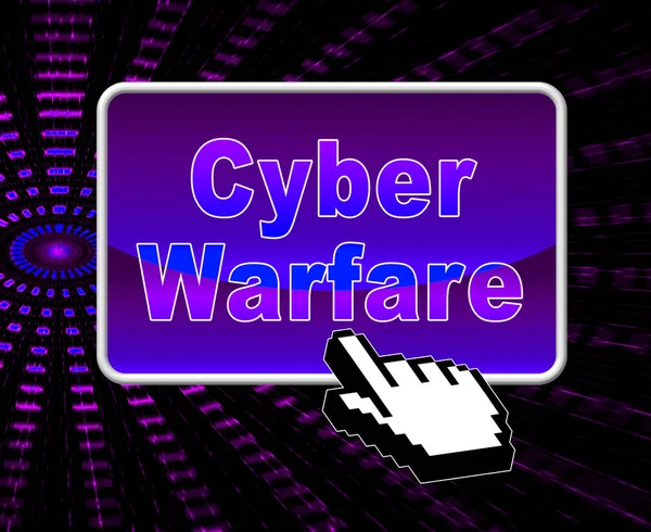 Ciberguerra Hacking Ataque Ameaça Ilustração Mostra Governo Internet Vigilância Segredo — Fotografia de Stock