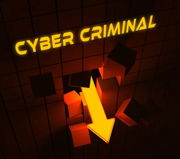 Cybercriminal Internet Hack Breach Rendering Shows Online Fraud Using Malicious — Stock Photo, Image