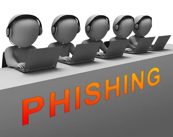 Phishing Mail Internet Threat Protection Rendering Shows Caution Email Phish — Stock Photo, Image