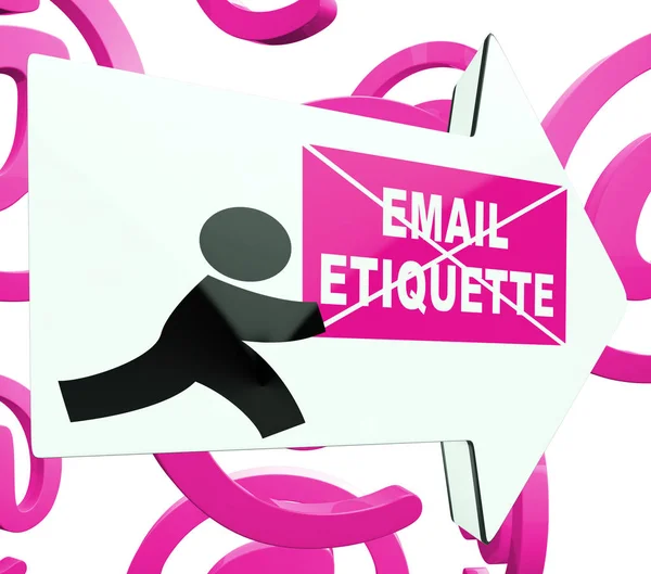 Email Etiquette Electronic Message Rules Rendering Shows Proper Electronic Mail — Stock Photo, Image