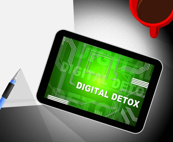 Digital Detox Digital Gadget Cleanse Illustration Shows Rehabilitation Using Smartphone — Stock Photo, Image