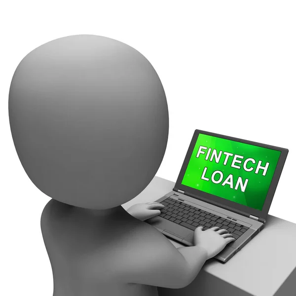 Fintech Loan P2P Finance Credit Rendering Mostra Denaro Online Microcredito — Foto Stock