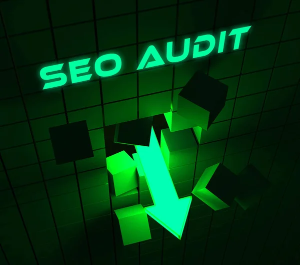 Seo Auditoría Sitio Web Ranking Evaluación Rendering Muestra Revisión Optimización — Foto de Stock