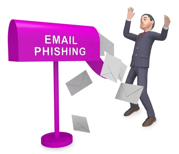 Phishing Estafa Correo Electrónico Alerta Identidad Representación Muestra Robo Malicioso —  Fotos de Stock