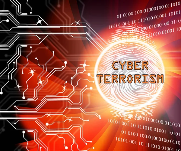 Cyber Terrorism Online Terrorist Crime Ilustración Muestra Extremistas Criminales Una — Foto de Stock
