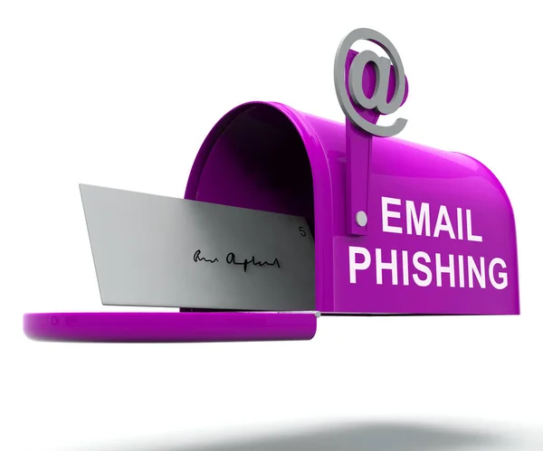 Ochrona Przed Zagrożeniami Internetu Phishing Mail Renderowania Pokazuje Przestroga Przed — Zdjęcie stockowe