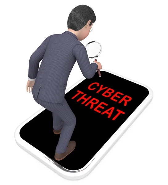 Cyber Απειλή Νοημοσύνη Online Προστασίας Rendering Δείχνει Απευθείας Σύνδεση Malware — Φωτογραφία Αρχείου