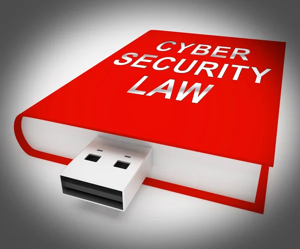Cyber Security Law Digital Legislation Rendering Shows Digital Safeguard Legislation — Stock Photo, Image